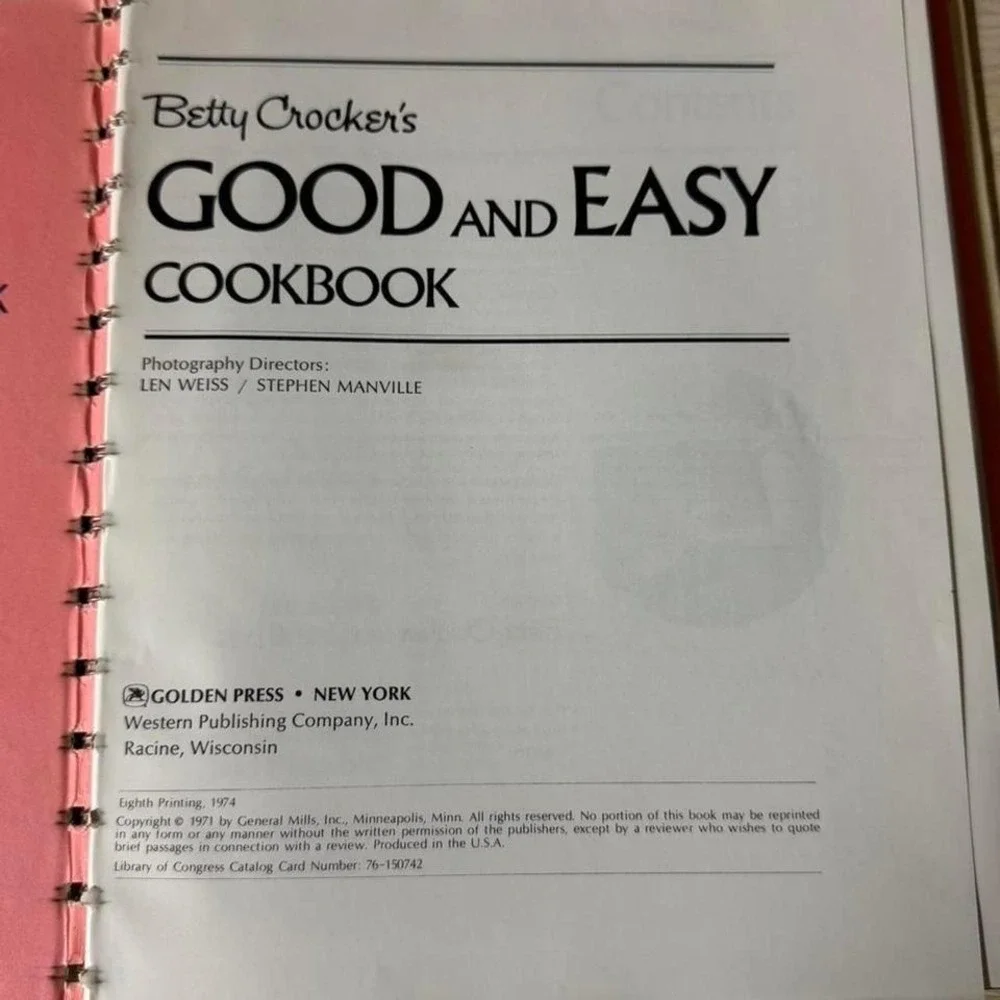 Betty Crocker's Good and Easy Cookbook - 1978‎ hardcover cookbook